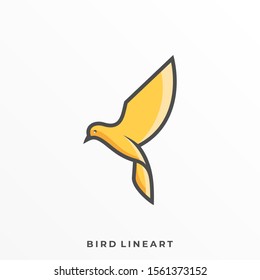 Bird Line Illustration Vector Template. Suitable for Creative Industry, Multimedia, entertainment, Educations, Shop, and any related business