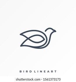 Bird Line Illustration Vector Template. Suitable for Creative Industry, Multimedia, entertainment, Educations, Shop, and any related business