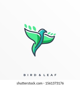 Bird Line Illustration Vector Template. Suitable for Creative Industry, Multimedia, entertainment, Educations, Shop, and any related business
