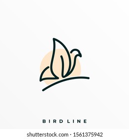 Bird Line Illustration Vector Template. Suitable for Creative Industry, Multimedia, entertainment, Educations, Shop, and any related business