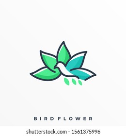Bird Line Illustration Vector Template. Suitable for Creative Industry, Multimedia, entertainment, Educations, Shop, and any related business