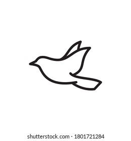 Bird Line Illustration Vector Template.Bird line art concept illustration Premium Vector.
