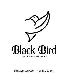 bird line logo design color black .Eps 10