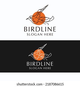 Bird line logo design icon template