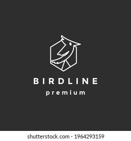 bird line logo design on black background
