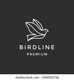 bird line logo design on black background