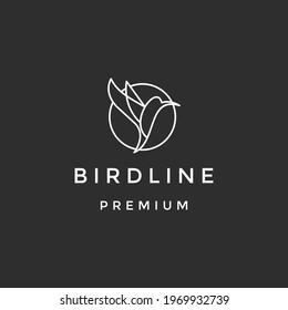bird line logo design on black background