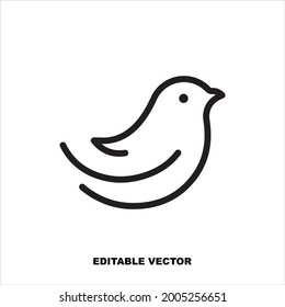 bird line logo design. Symbol, logo illustration. Pixel perfect vector graphics.