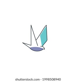 Bird line logo design template, icon illustration