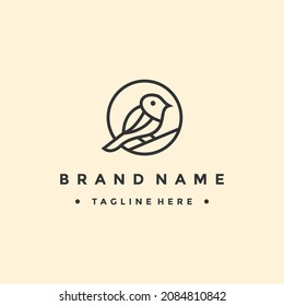 bird line logo design template