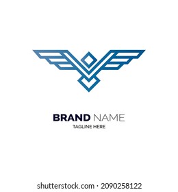 bird line logo design template for brand or company and other