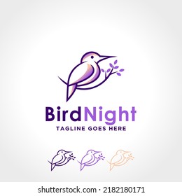 bird line logo design template