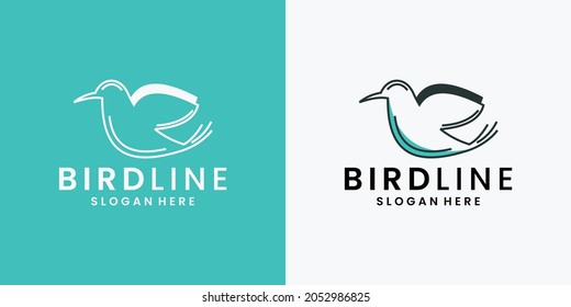 bird line logo design vector