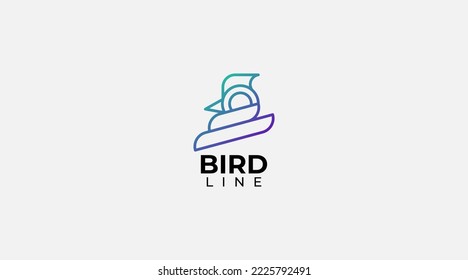 ilustración del vector de diseño de logotipo de línea de pájaro