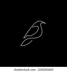 bird line logo design vector illustration