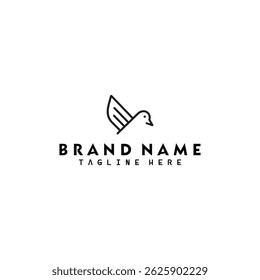 Vector de diseño de logotipo de línea de pájaro

