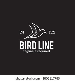 Bird line logo icon design vector template