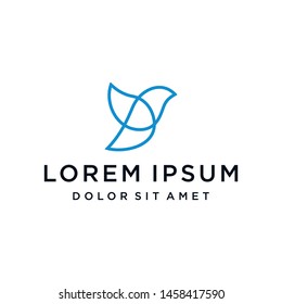 Bird Line Logo Icon Vector Template