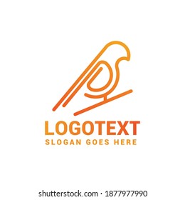 Bird line logo icon vector template.