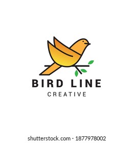 Bird line logo icon vector template.