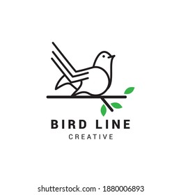 Bird line logo icon vector template.