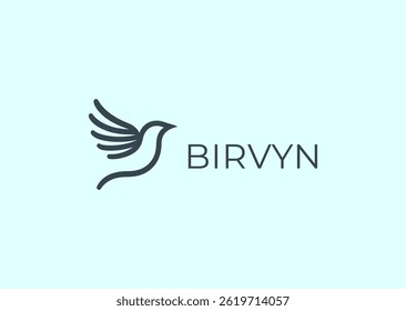 Bird line logo with sleek and minimal elegance