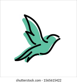 Bird line logo template ilustration