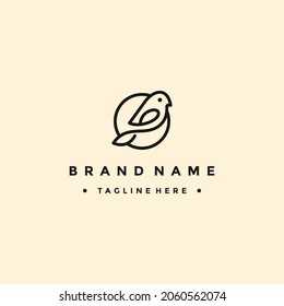 bird line logo vector design template