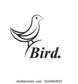 Bird Line Logo Vector Illustration