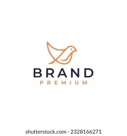 bird line luxury logo design 