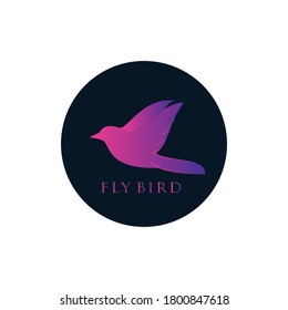 Bird line nature icon vector.