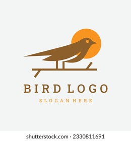 bird line outline logo vector icon illustration