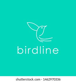 bird line outline monoline premium logo design vector minimalist