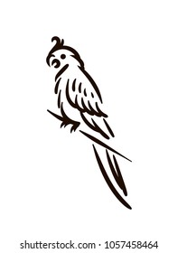 Bird line silhouette hand drawn illustration
