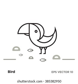 bird line styles flat vector illustration for success company business