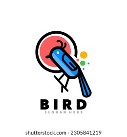 Plantilla de logotipo de la línea de pájaro