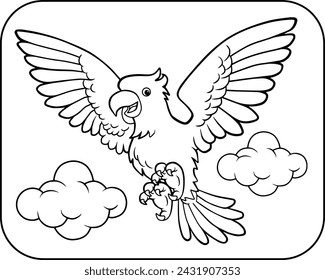 bird line vector illustration isolated on white background
