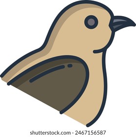 bird linear color vector illustration