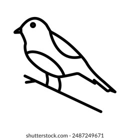 Vogel Linear Logo Marke in Schwarz-Weiß
