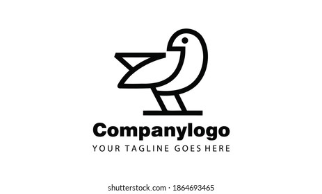 Diseño de logotipo minimalista lineal para aves