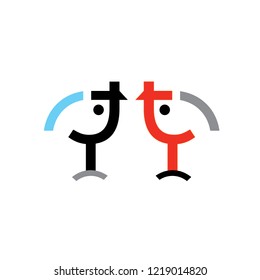 Bird linear vector logo