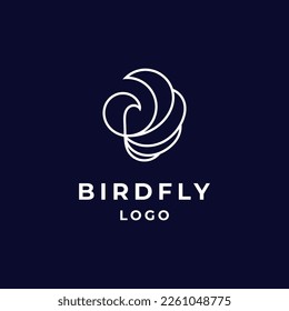 bird with lineart logo design