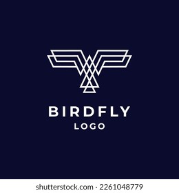 diseño del logotipo de pájaro con lineart
