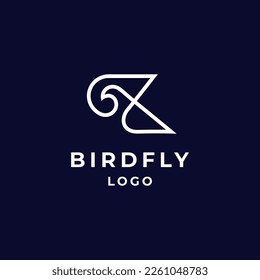 bird with lineart logo design