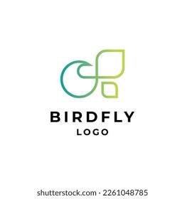 bird with lineart logo design