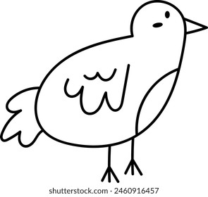 Bird Lined Doodle Vector Illustration