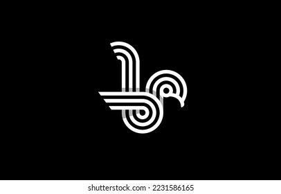 Bird lines logo design template