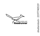 bird lines roadrunner logo design