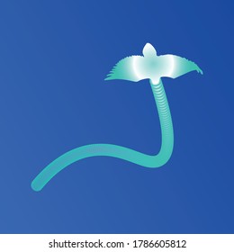 Absorción de líquido de aves en el fondo azul