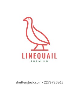 bird little beauty quails line simple logo design vector 